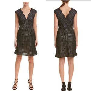 NEW Reiss Black Marianna Lace Fit & Flare Dress 6